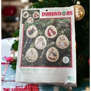 Dimensions MYSTICAL ANGEL ORNAMENTS 8475 Counted Cross Stitch Kit New 1995